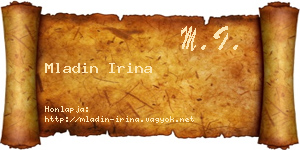 Mladin Irina névjegykártya